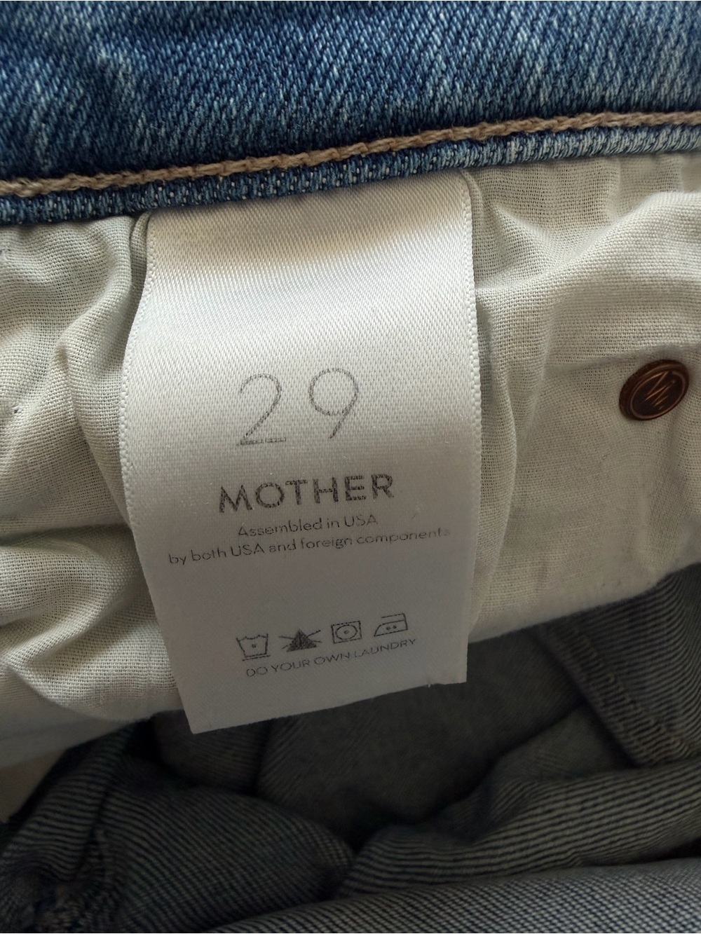 MOTHER Mid Rise Dazzler Ankle Fray Jeans in Riding The Cliffside Size 29 - Picture 11 of 13